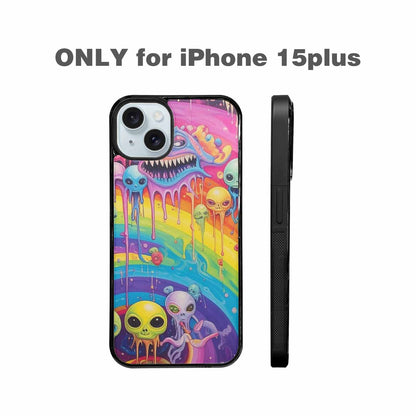 iPhone 15 Plus Case — Aliens Tie Dyemelting Aliens P, Custom Art Phone Cover