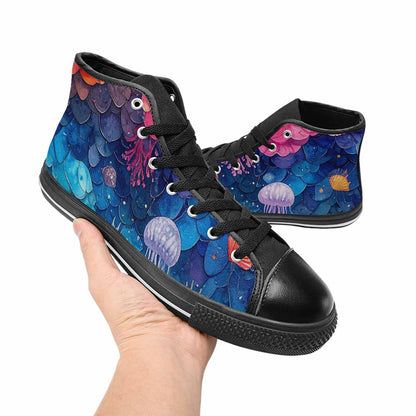 MEN'S Fish Scale Coral High Top Canvas Y2K Shoes