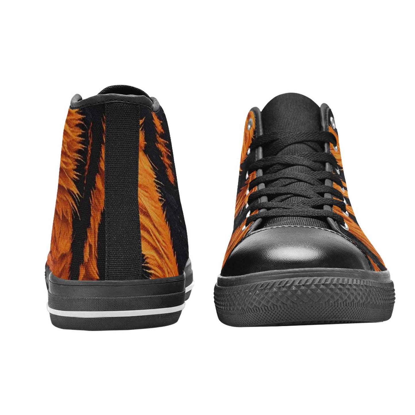 WOMEN'S Bold Tiger Stripe High Top Canvas Neon Fantasy Custom Shoes