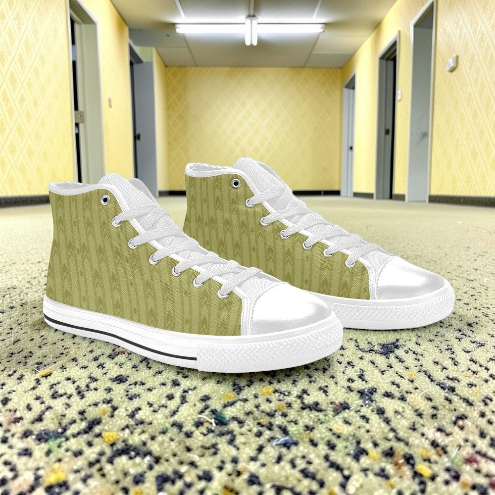 Men's Fluorescent Light Backrooms Level 0 Print -4 Sides high-top canvas shoes, custom full-wrap printed design — Freaky