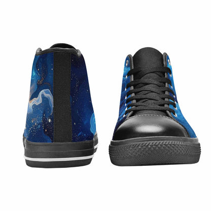 WOMEN'S Galaxy Art - High Top Canvas Vibrant Chaos Custom Sneakers