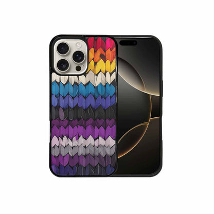 iPhone 16 Pro Max Case — Asexual Flag Color Theme Small Rainbow, Unique Phone Case Design