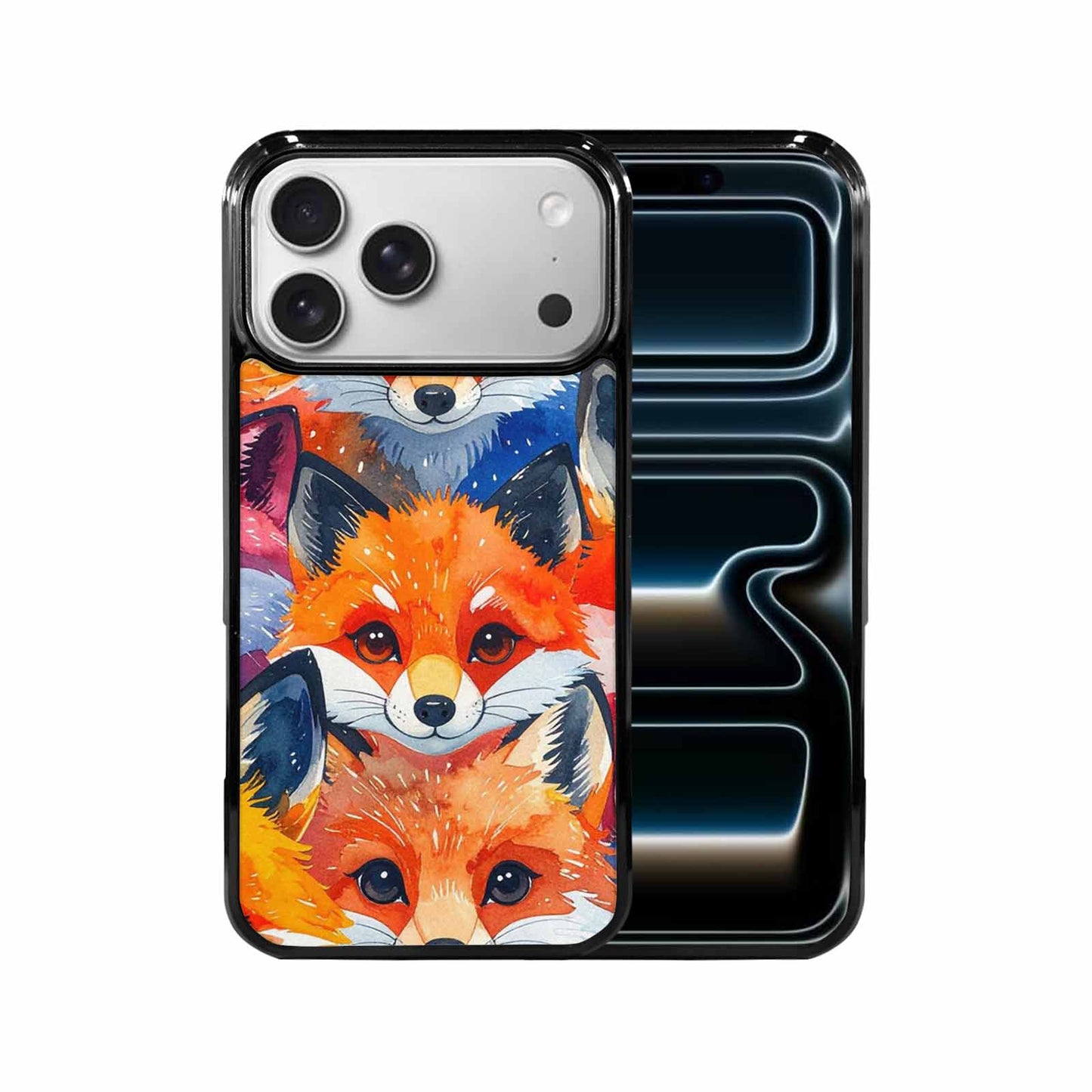 iPhone 17 Pro Max Case — Watercolor Kawaii Fox Watercolor Abstract, Custom Print Case Cover
