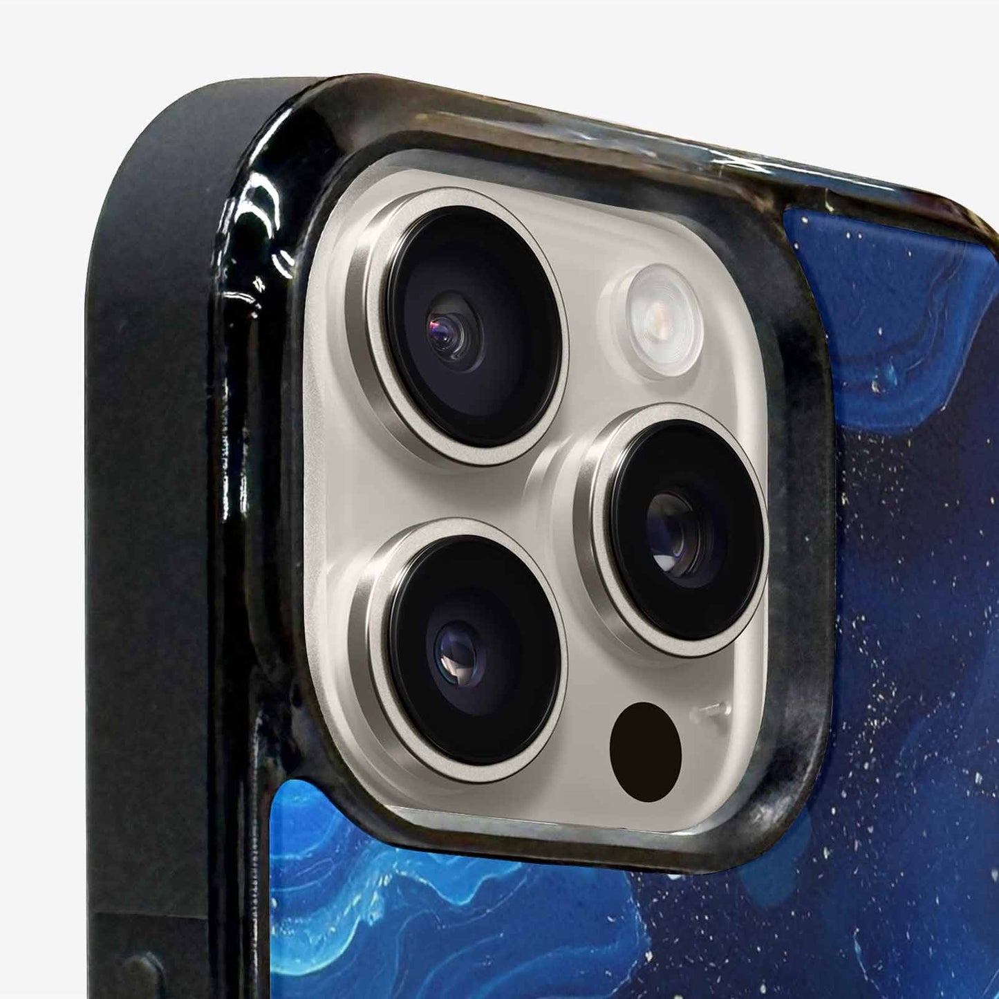 iPhone 15 Pro Max Case — Galaxy Art Blue Starfield Small Galaxy, Custom Art Phone Cover