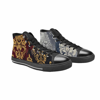 MEN'S Damask Ornamental Wallpaper High Top Canvas Y2K Custom Sneakers