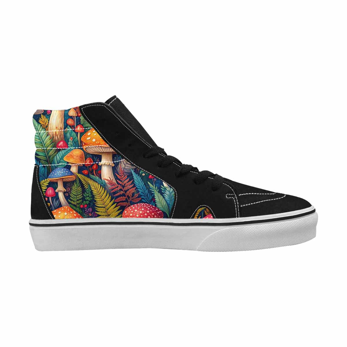 MEN'S Mushrooms  Botanical Mushrooms High Top Canvas Wallpaper Art Custom Sneakers