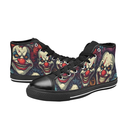 WOMEN'S Evil Clowns Heads Faces High Top Canvas Y2K Sneakers