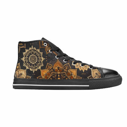 WOMEN'S Mandala High Top Canvas Vibrant Chaos Shoes