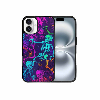 iPhone 16 Plus Case — Glowing Skeleton Pattern Hundreds Of Small, Custom Print Case Cover