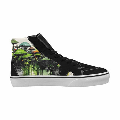 MEN'S Rainbow Drip Mushrooms High Top Canvas Vibrant Chaos Custom Sneakers