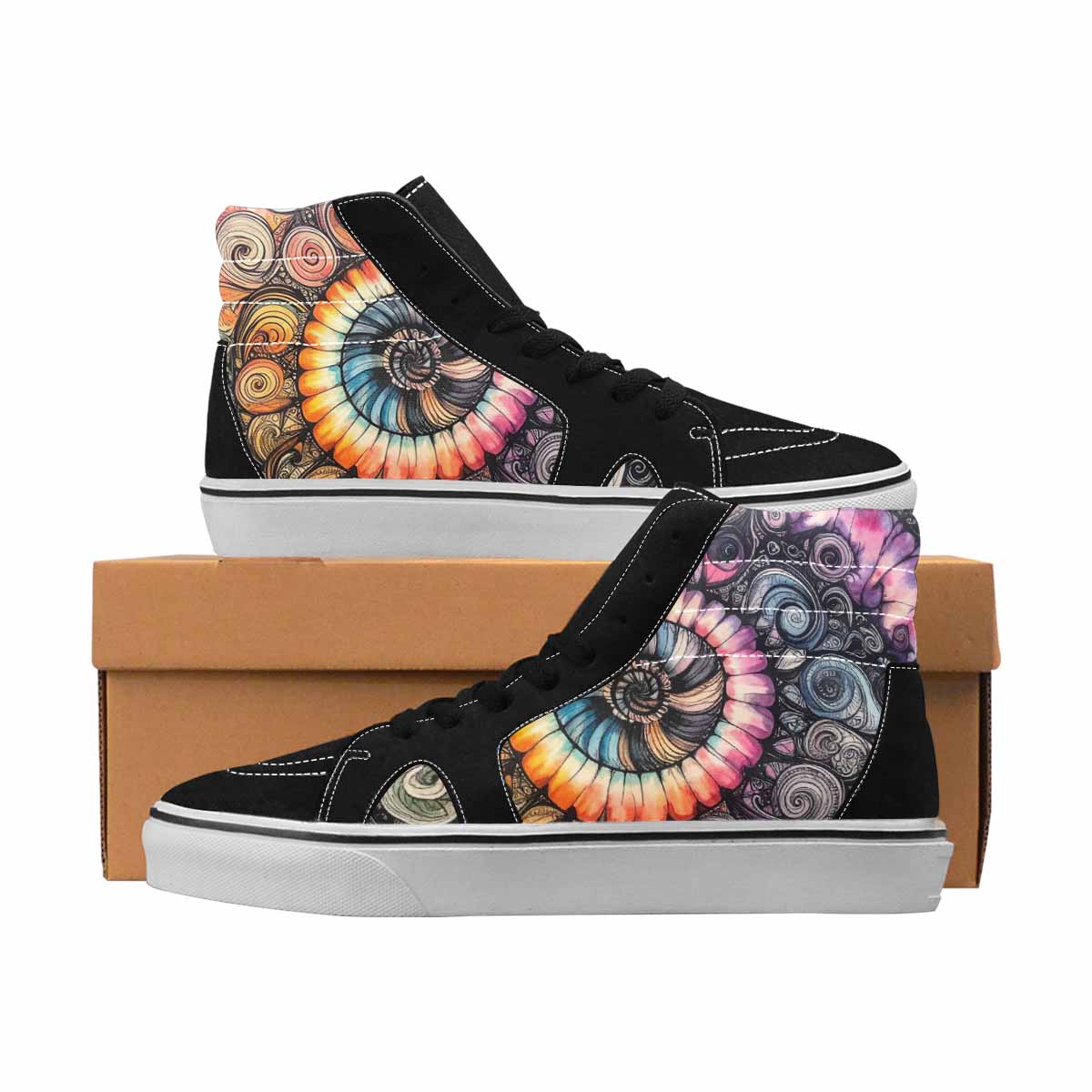 MEN'S Tie Dye High Top Canvas Streetwear Aesthetic Original Art Sneakers