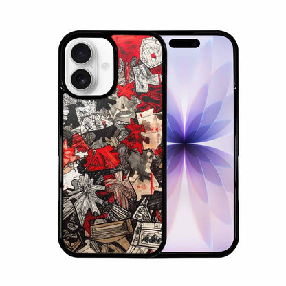 iPhone 17 Case — Black &amp; Red Ink Camo, Custom Printed Phone Case