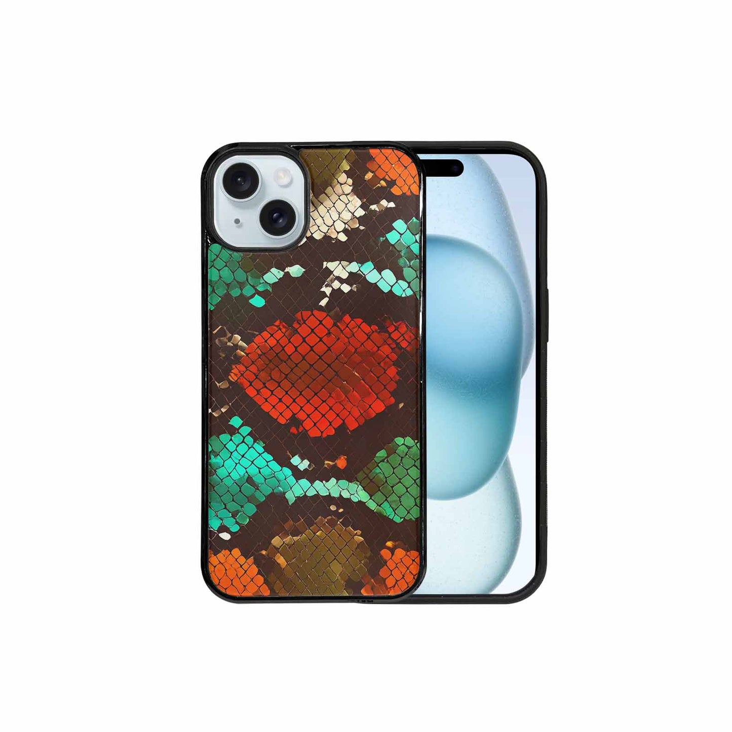 iPhone 15 Plus Case — Snake Print Dark Seamless Pattern Vibrant, Original Design Phone Case