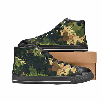 WOMEN'S Military Camouflage Blotch High Top Canvas Neon Fantasy Custom Sneakers