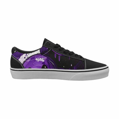 WOMEN'S Melting Moon Smiley Lace-Up Canvas Vibrant Chaos Custom Sneakers