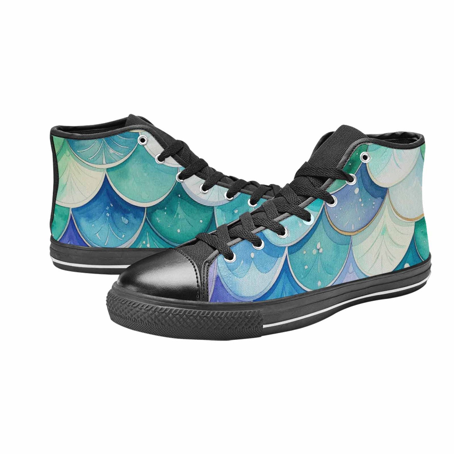 MEN'S Mermaid Scale High Top Canvas Aesthetic Sneakers