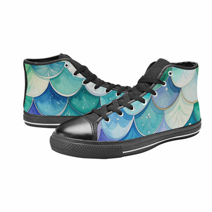 MEN'S Mermaid Scale High Top Canvas Aesthetic Sneakers