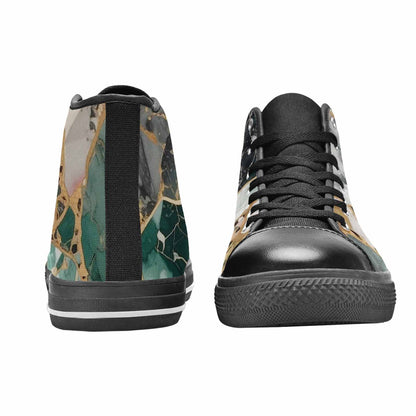 WOMEN'S Marble Stone Texture High Top Canvas Vivid Custom Shoes
