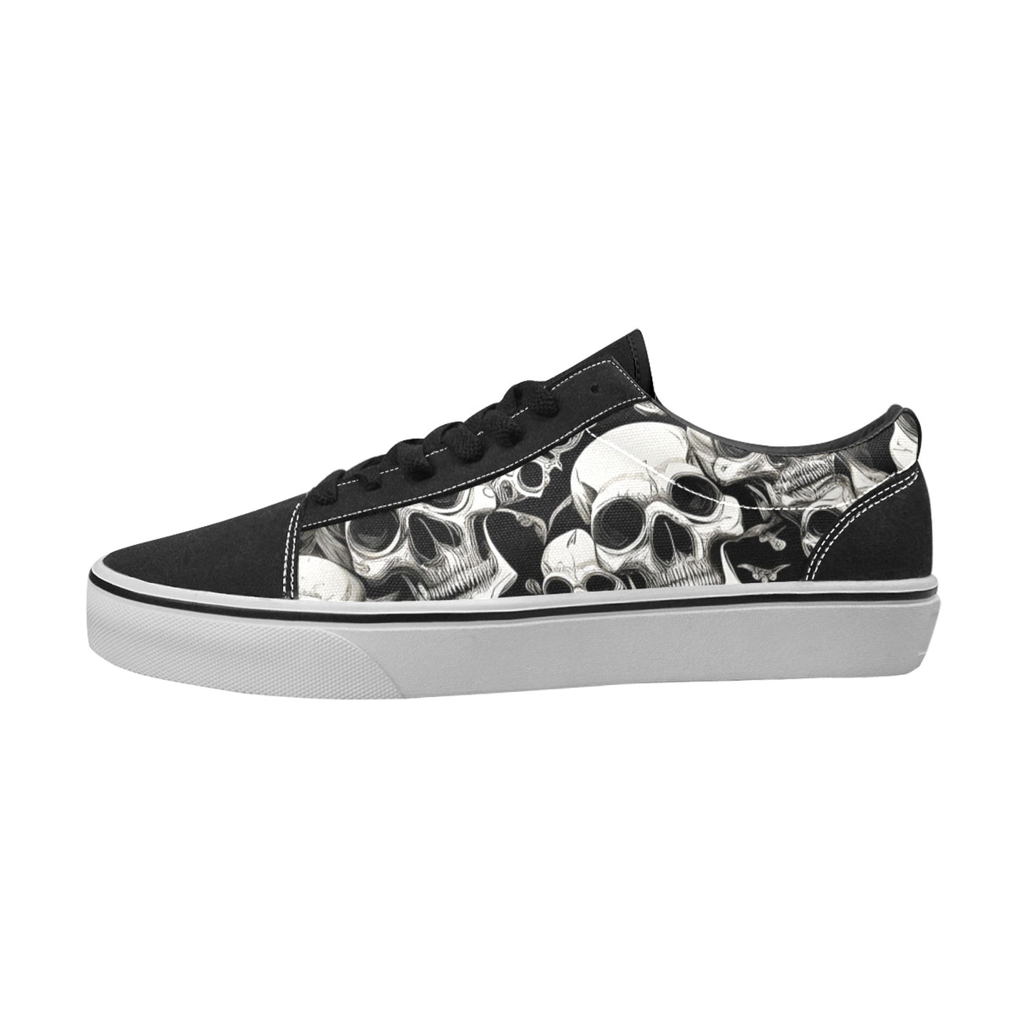 WOMEN'S Skulls Mania Low Top Skateboarding Y2K Custom Sneakers