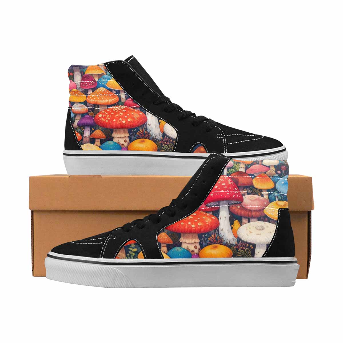 MEN'S Mushrooms High Top Canvas Statement Dreamcore Custom Shoes
