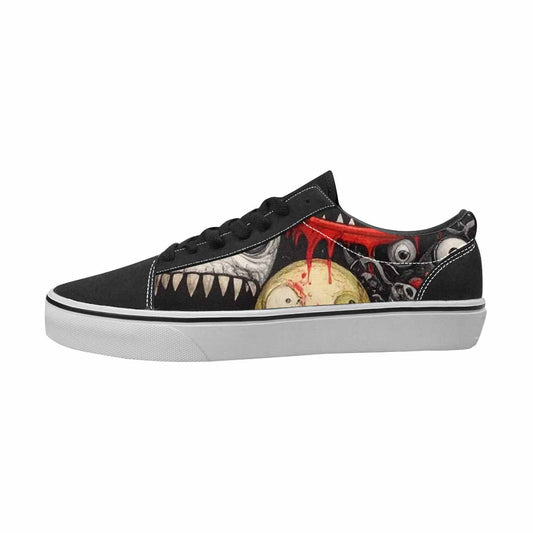 MEN'S Monsters Black & Red Ink Canvas One Of A Kind Dreamcore Custom Canvas Shoes