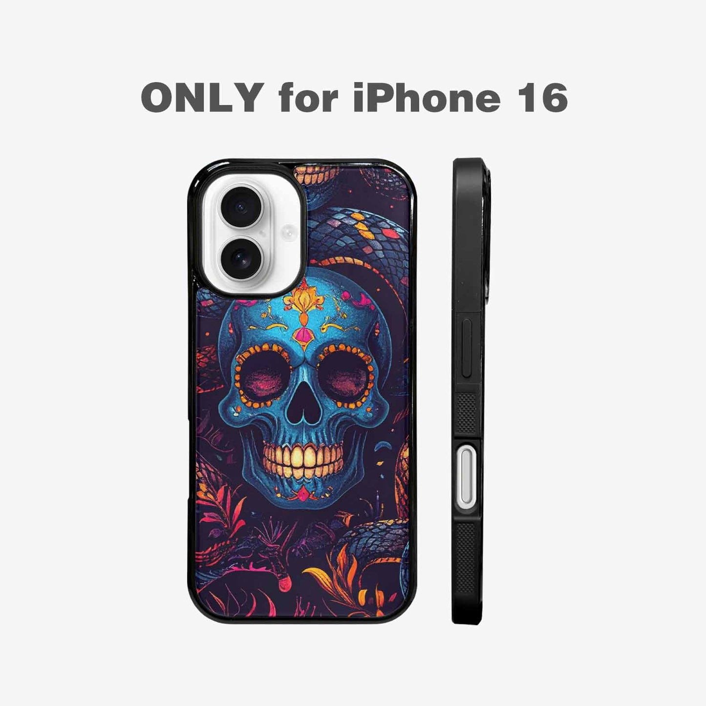 iPhone 16 Case — Snake Skulls Print Custom, Original Design Phone Case