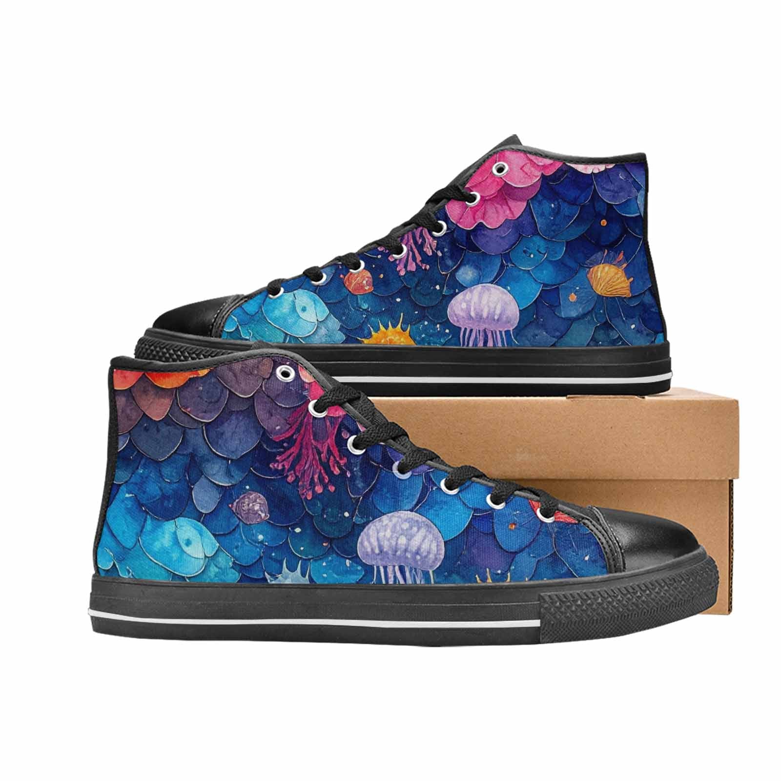 MEN'S Fish Scale Coral High Top Canvas Y2K Shoes