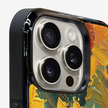 iPhone 15 Pro Max Case — Impressionist Sunflower Brushstroke Pattern Hundreds Of, Custom Print Case Cover