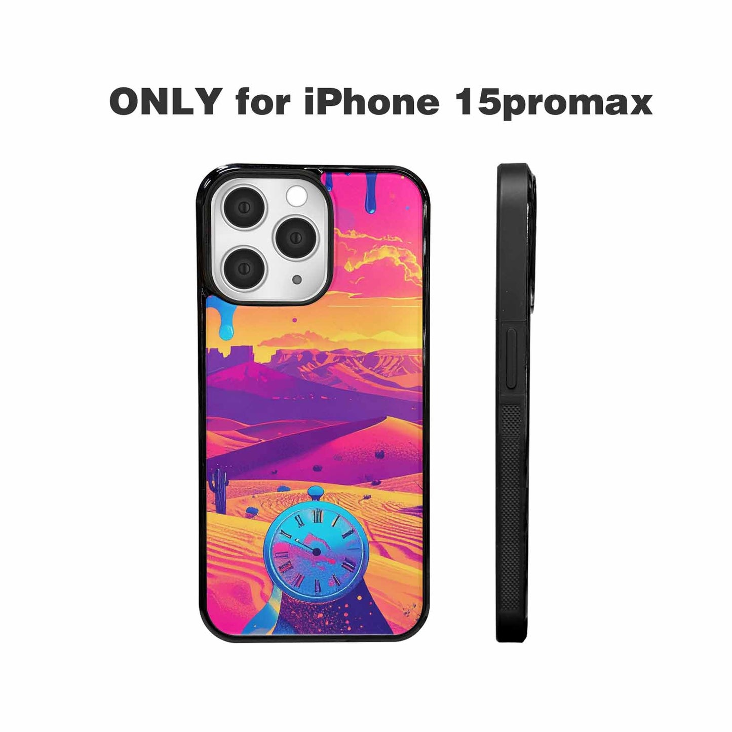 iPhone 15 Pro Max Case — I Surrealist Dreamscape Pattern Melting Clocks, Custom Art Phone Cover
