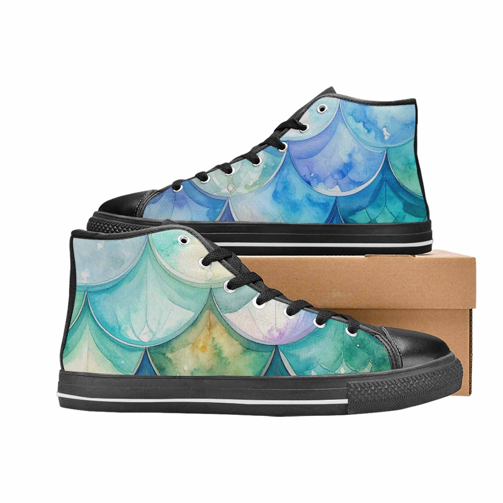 WOMEN'S Mermaid Scale High Top Canvas Dreamcore Shoes