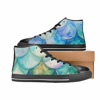 WOMEN'S Mermaid Scale High Top Canvas Dreamcore Shoes
