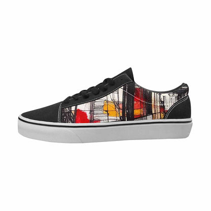 MEN'S Liminal Black & Red Ink Canvas Personalized Surreal Custom Art Shoes
