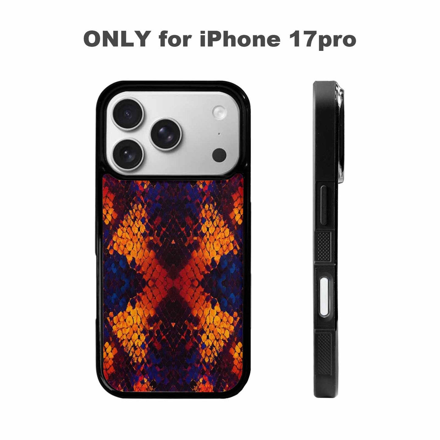 iPhone 17 Pro Case — Snake Print Dark Seamless Pattern Animal, Original Design Phone Case