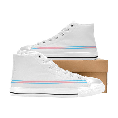 WOMEN'S Transgender Flag 2 Pride LGBT High Top Canvas Sneakers