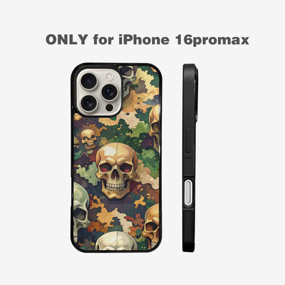 iPhone 16 Pro Max Case — Skulls Camoskulls Pattern Hu A0j, Custom Art Phone Cover