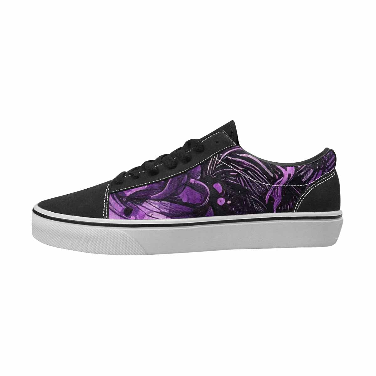 WOMEN'S Ice Cream Black & Purple Ink Canvas Original Design Neon Fantasy Shoes