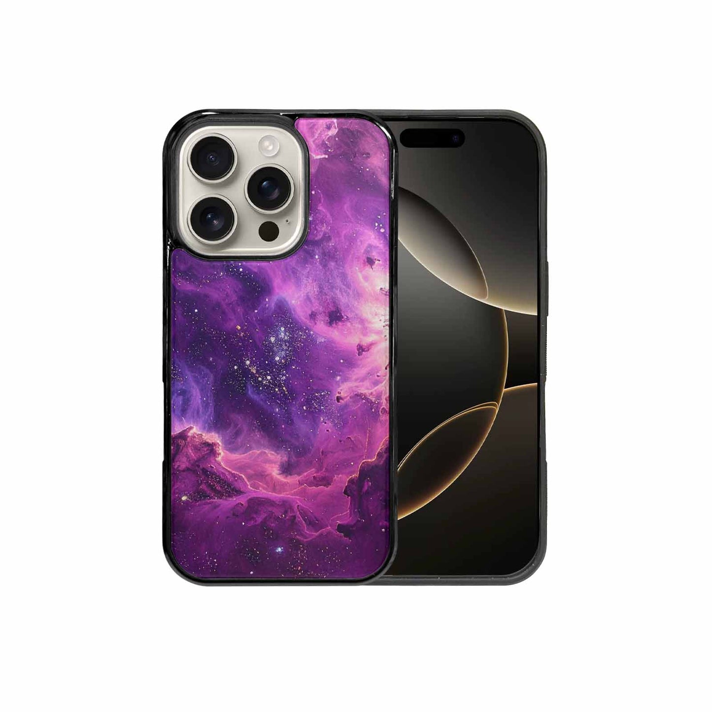 iPhone 16 Pro Case — Purple Color Tones Nebula Texture With, Customized Protective Case