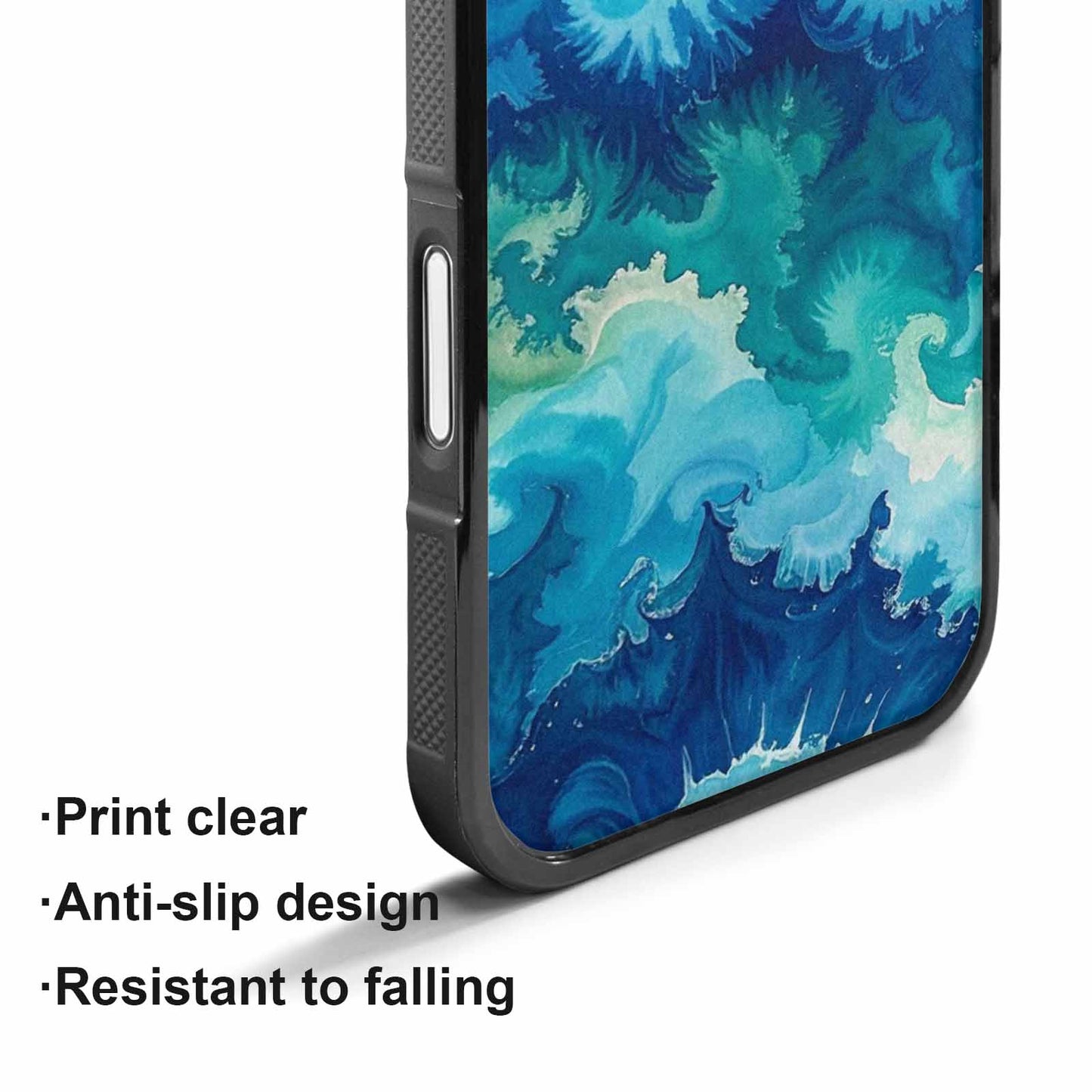 iPhone 17 Case — Tie Dye Ocean Blues Tie Dye, Custom Printed Phone Case