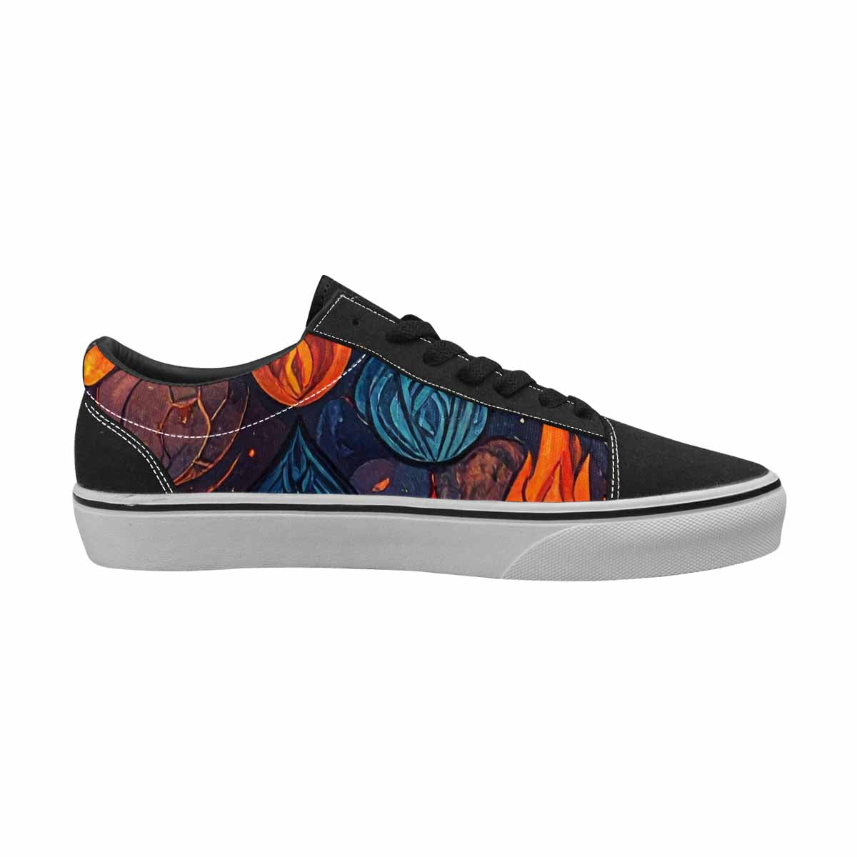 MEN'S Fire Flame Canvas Lace-Up Vibrant Chaos Custom Shoes