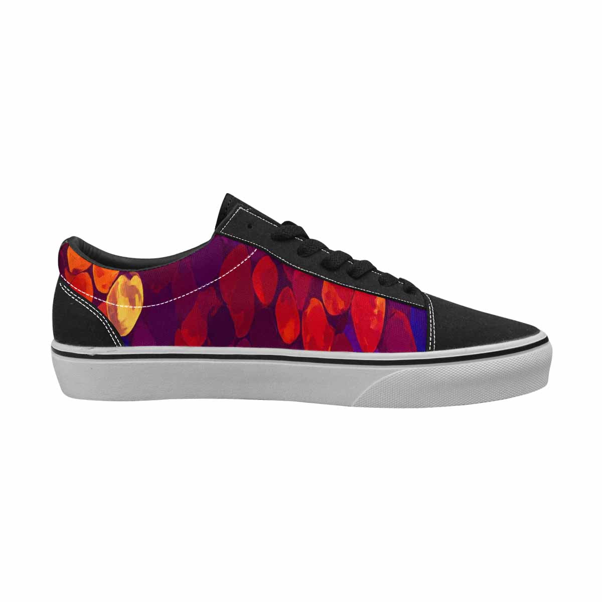MEN'S Dark Snake Print Canvas Lace-Up Wallpaper Art Sneakers