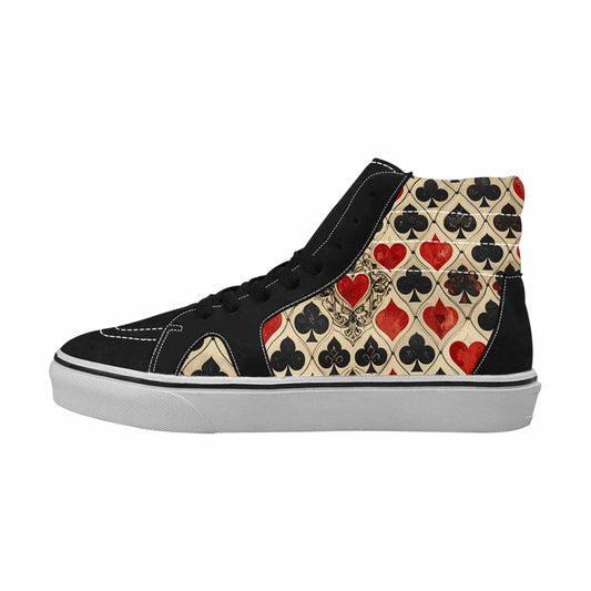 WOMEN'S Playing Card Suit High Top Canvas Aesthetic Shoes