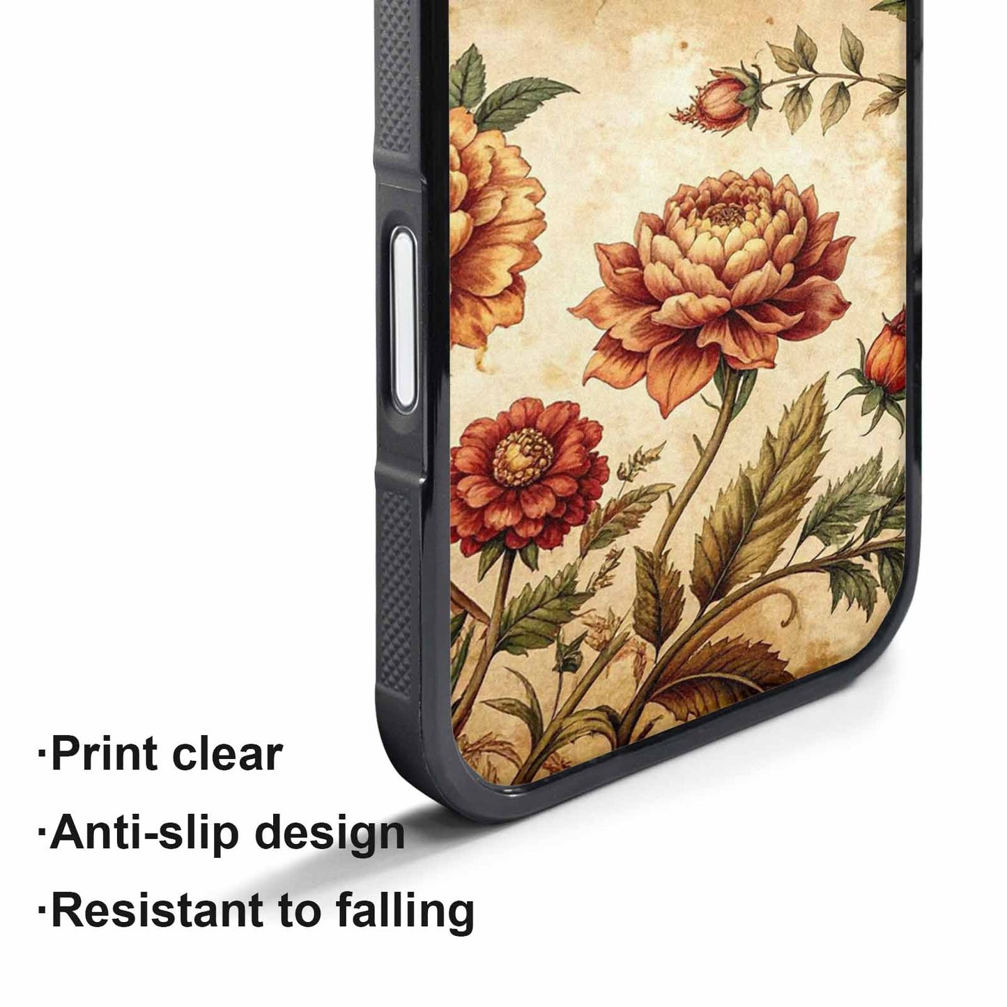 iPhone 17 Pro Max Case — Vintage Botanical Art Pattern Floral, Custom Art Phone Cover