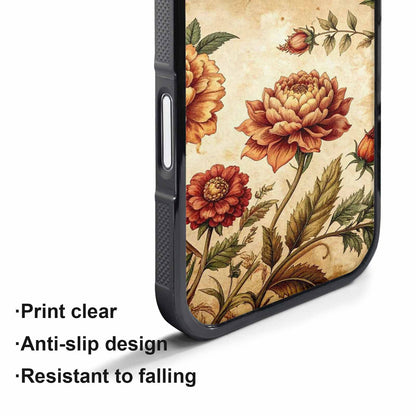 iPhone 17 Pro Max Case — Vintage Botanical Art Pattern Floral, Custom Art Phone Cover