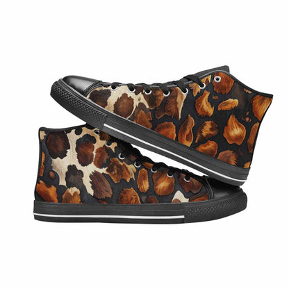 MEN'S Cow Animal Print High Top Canvas Aesthetic Custom Shoes