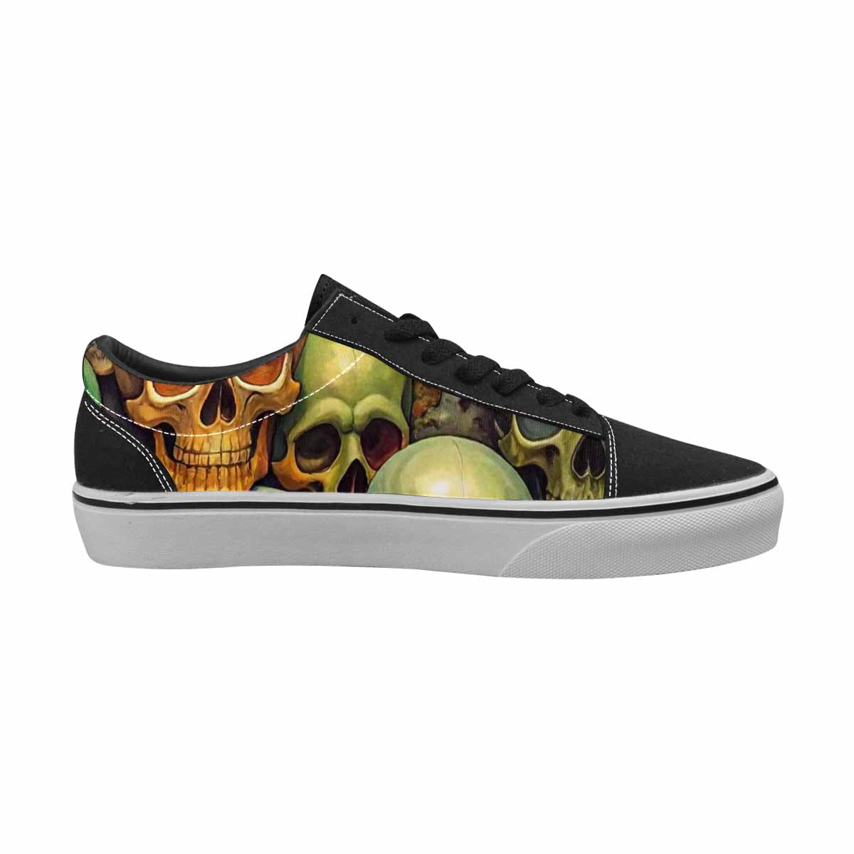 WOMEN'S Skulls  Camo Skulls Lace-Up Canvas Kaleidoscope Sneakers