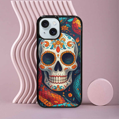 iPhone 15 Case — Snake Skulls Print Alt Custom, Custom Made Phone Cover
