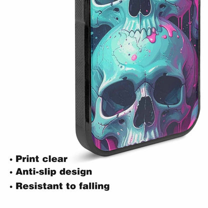 iPhone 15 Plus Case — 1000\'s Of Skulls Overlapping Each Other, Customized Protective Case