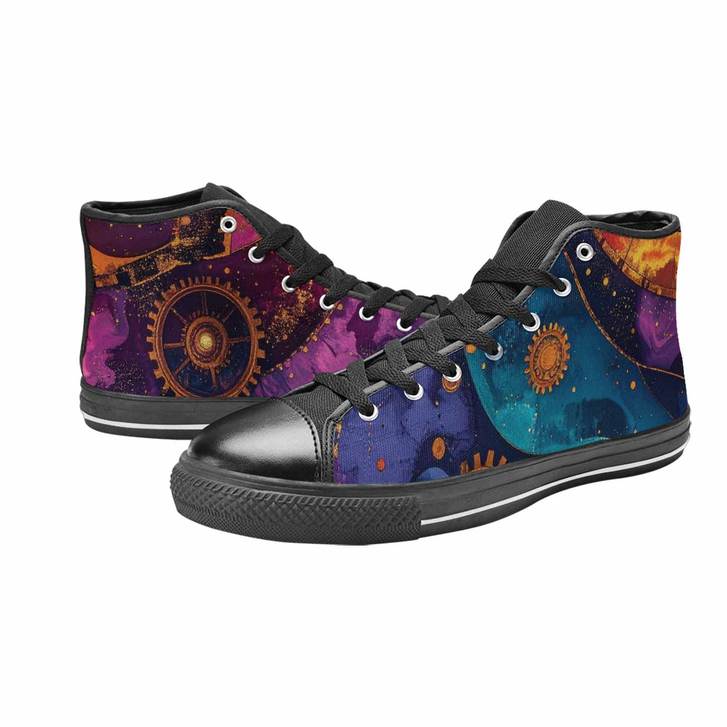WOMEN'S Steampunk Galaxy High Top Canvas Surreal Custom Shoes