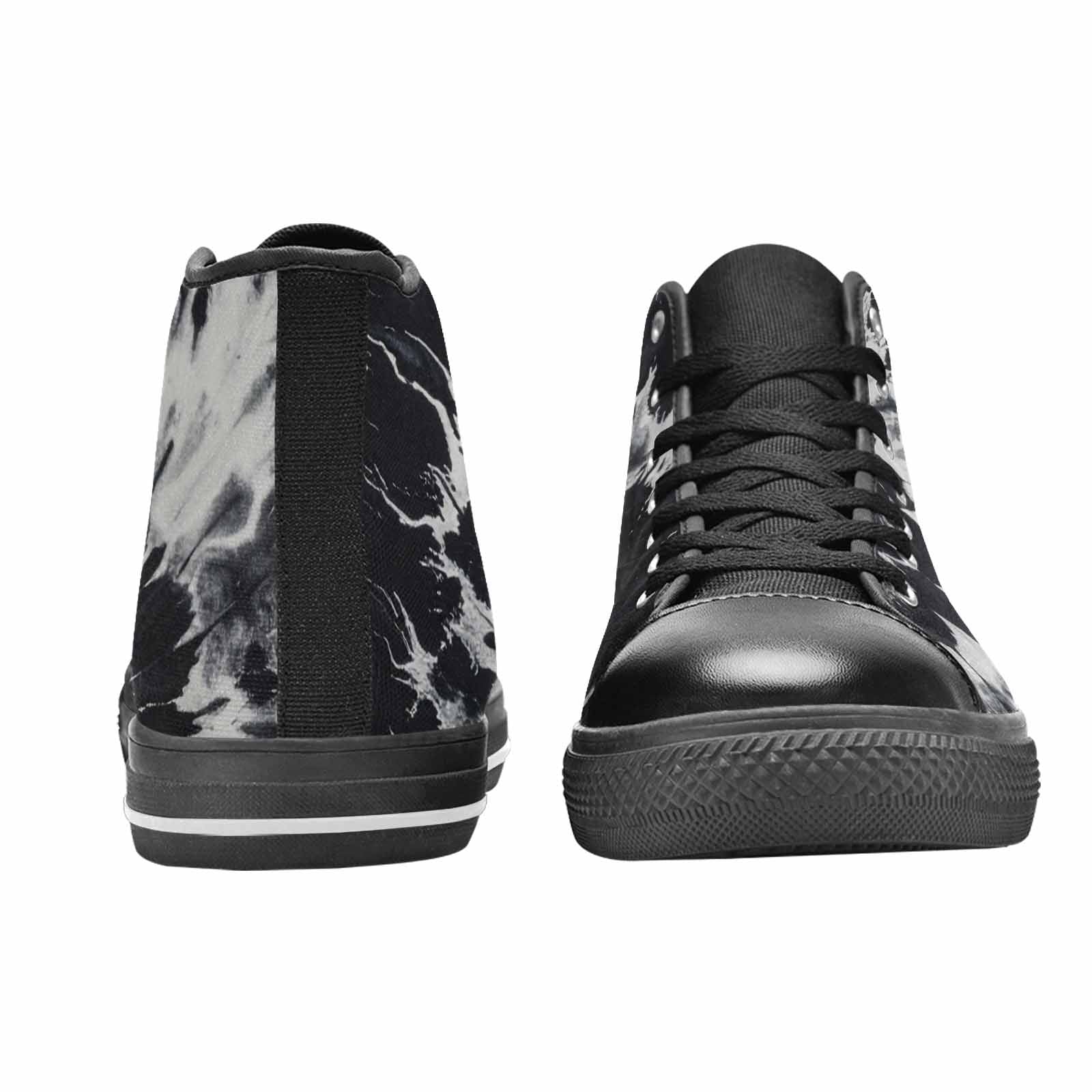 MEN'S Black White Animal Print High Top Canvas Surreal Sneakers