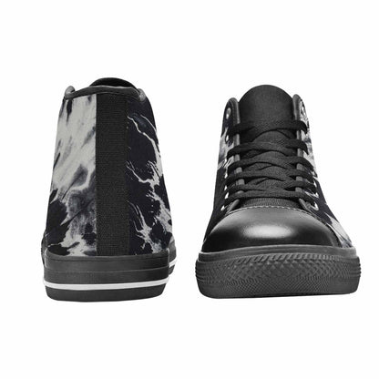 MEN'S Black White Animal Print High Top Canvas Surreal Sneakers